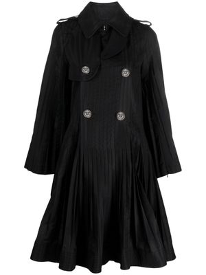 sacai manteau croisée à taille péplum - Noir