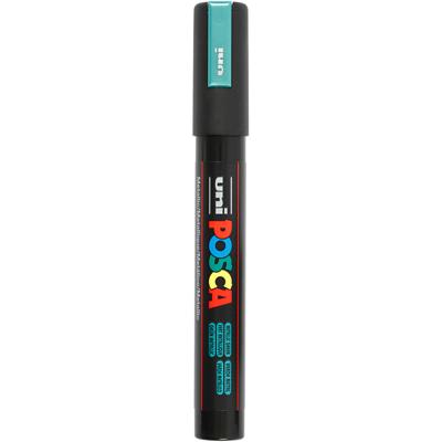 Uni-Posca Posca marker, afm pc-5m, lijndikte 2,5 mm, medium, groen metallic, 1 stuk