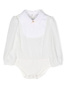 Elisabetta Franchi La Mia Bambina body à col plastron - Blanc