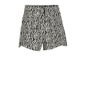 WE Fashion loose fit short met zebraprint ecru/zwart