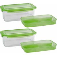2x Lunchbox met bestek bakje groen 1,9 liter 2x Lunchbox met bestek bakje groen 1,9 liter