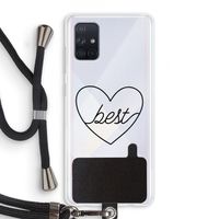 Best heart black: Samsung Galaxy A71 Transparant Hoesje met koord Best heart black: Samsung Galaxy A71 Transparant Hoesje met koord