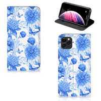 Smart Cover voor Apple iPhone 11 Pro Max Flowers Blue - thumbnail