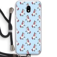 Eenhoorns overal: Samsung Galaxy J3 (2017) Transparant Hoesje met koord