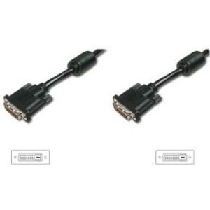 Digitus AK-320101-050-S DVI kabel 5 m DVI-D Zwart, Nikkel