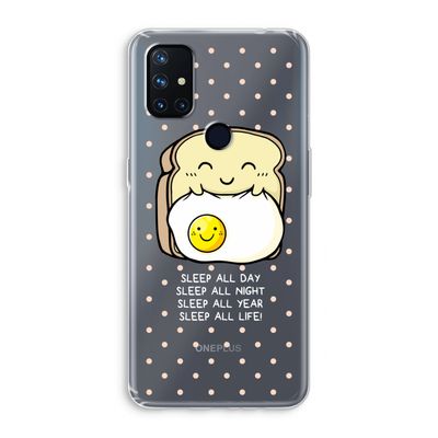 Sleep All Day: OnePlus Nord N10 5G Transparant Hoesje