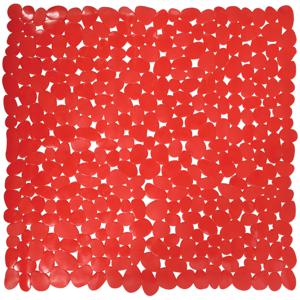 MSV Douche/bad anti-slip mat badkamer - pvc - rood - 54 x 54 cm