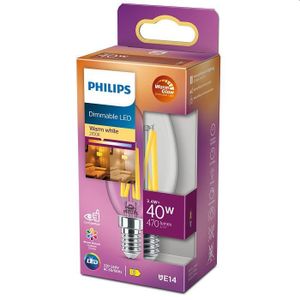 Philips led lamp E14 40W 470Lm kaars helder dimbaar