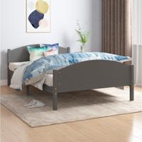 Bedframe massief grenenhout donkergrijs 120x200 cm