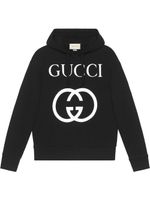 Gucci hoodie à logo GG - Noir