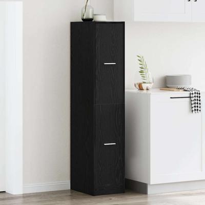 Apothekerskast 30x41x144,5 cm bewerkt hout zwart eikenkleurig