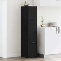 Apothekerskast 30x41x144,5 cm bewerkt hout zwart eikenkleurig