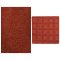 MSV Douche anti-slip mat en droogloop mat - Napoli badkamer set - rubber/polyester - terracotta - thumbnail