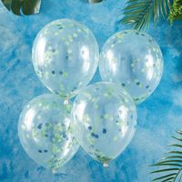 Confetti ballonnen Groen/Blauw Roarsome (5st)