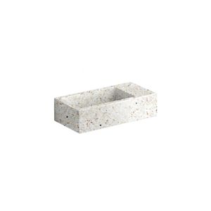 Fontein Clou Flush 3 Zonder Kraangat 36x18 cm Gerecycled Plastic Beige Met Gekleurde Snippers