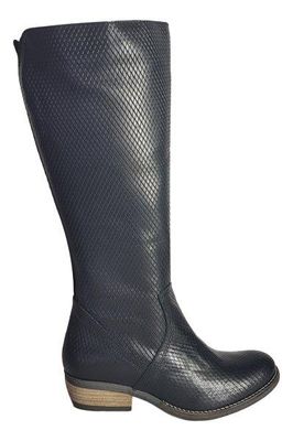 Alexandria   - Laarzen Brede Schacht - Zwart / Leder - Dameslaarzen Maat 44 - JJ Footwear