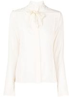 Victoria Beckham blouse en soie à col lavallière - Blanc - thumbnail