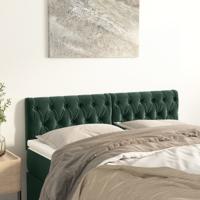 Hoofdborden 2 st 72x7x78/88 cm fluweel donkergroen