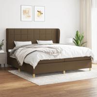 Boxspring met matras stof donkerbruin 200x200 cm