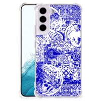 Extreme Case Samsung Galaxy S22 Angel Skull Blauw