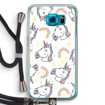 Rainbow Unicorn: Samsung Galaxy S6 Transparant Hoesje met koord