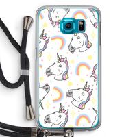 Rainbow Unicorn: Samsung Galaxy S6 Transparant Hoesje met koord