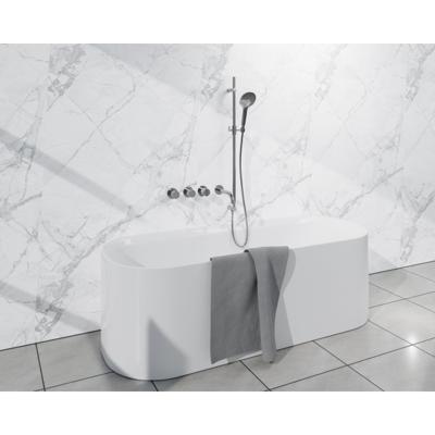 Fortifura Nebbio Badcombinatie-set - thermostaatkraan - inbouwdeel - glijstang - gladde doucheslang - ronde handdouche - uitbreiding inbouwdeel - uitloop - chroom SW1183064 SW1111526 SW706209 SW496814 SW1183076 SW
