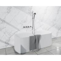 Fortifura Nebbio Badcombinatie-set - thermostaatkraan - inbouwdeel - glijstang - gladde doucheslang - ronde handdouche - uitbreiding inbouwdeel - uitloop - chroom SW1183064 SW1111526 SW706209 SW496814 SW1183076 SW