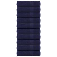 VidaXL Douchehanddoeken 10 st 70x140cm 360g/m² 100% katoen marineblauw