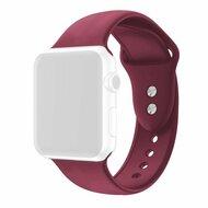 Siliconen sportbandje - Bordeaux - Dubbele druksluiting - Geschikt voor Apple Watch 44mm / 45mm / 46mm / 49mm