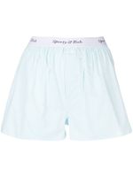 Sporty & Rich logo-waistband striped boxer shorts - Bleu - thumbnail