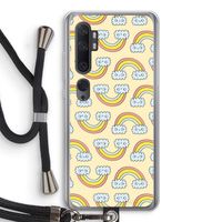 Regenboog: Xiaomi Mi Note 10 Transparant Hoesje met koord Regenboog: Xiaomi Mi Note 10 Transparant Hoesje met koord
