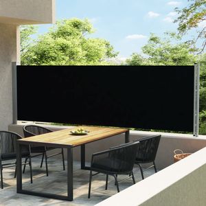 VidaXL Tuinscherm uittrekbaar 140x600 cm zwart