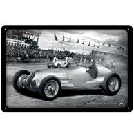 Mercedes-Benz Silver Arrow Racing Reliëf Metalen Bord 20 x 30 cm - thumbnail