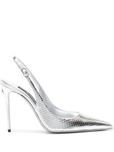 Dolce & Gabbana escarpins en cuir à effet peau de serpent 120mm - Argent