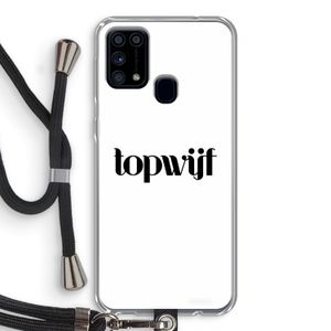Topwijf Wit: Samsung Galaxy M31 Transparant Hoesje met koord