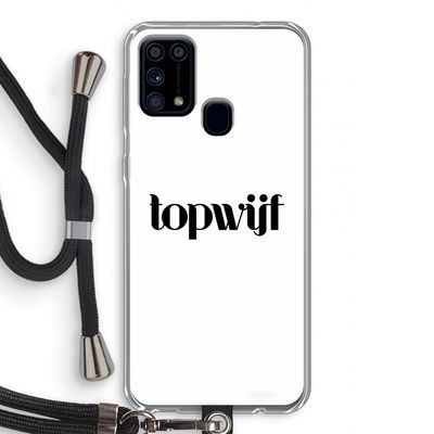 Topwijf Wit: Samsung Galaxy M31 Transparant Hoesje met koord