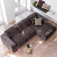 WOOOD Loungebank 'Cloud' Rechts, Chenille, kleur Warm Bruin