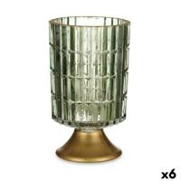 Led-lantaarn Gift Decor L1118BMMS-V L1118BMMS-V Groen Gouden Glas 10,7 x 18 x 10,7 cm (6 Stuks)