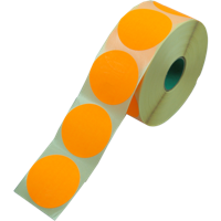 Sluitzegel / sticker / etiket rond 62mm 1500 stuks fluor oranje