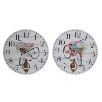Muurklok DKD Home Decor Fiets Metaal Multicolour Hout MDF (2 Stuks) (58 x 4 x 58 cm)