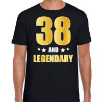 38 and legendary verjaardag cadeau t-shirt goud 38 jaar zwart voor heren