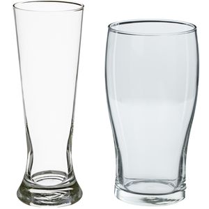 Bierglazen set - pilsglazen fluitje/pint glazen - 8x stuks - glas