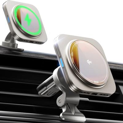 15W Magnetic Wireless Car Charger(Halolock) - Titanium