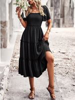 Casual Plain Dress With No