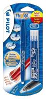 Rollerpen pilot frixion bl-fr7 m + 3 vull blauw