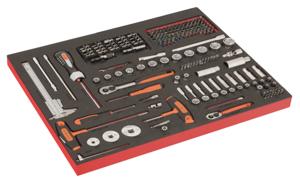 Bahco Foaminlay Fit&Go 3/3 met doppen en toebehoren 1/4" en 3/8" | T-greep schroevendraaiers | schuifmaat en bits - met lasermarkering - 192-delig -