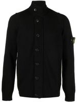 Stone Island cardigan boutonné à patch logo - Noir