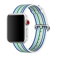 Apple origineel Woven Nylon Apple Watch 38mm / 40mm / 41mm Blue Stripe - MRHA2ZM/A - thumbnail