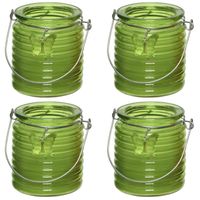 Citronella kaars - 8x - in windlicht - groen - 20 branduren - citrusgeur